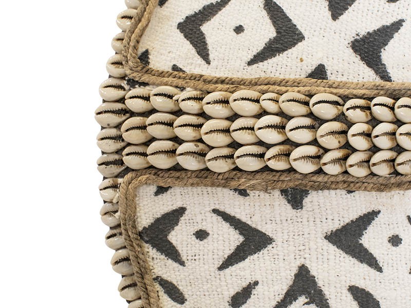 Bamileke Shield with Mudcloth and Cowrie Band Bamileke Shield with Mudcloth and Cowrie Band